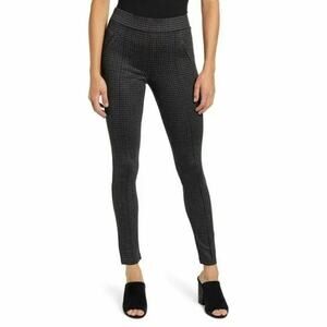 Wit & Wisdom Ankle Fitted Leggings with Pockets Sz Small Charcoal Gray Plaid NWT